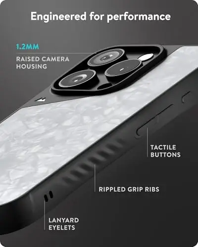 Mous for iPhone 16 Pro Max Case MagSafe Compatible - Limitless 6.0 - Silver Pearl - Protective Shockproof Phone Cover - 5