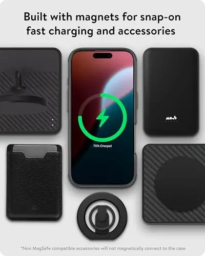 Mous for iPhone 16 Pro Max Case MagSafe Compatible - Limitless 6.0 - Carbon Fibre - Protective Shockproof Phone Cover - 6