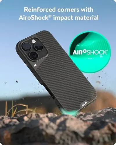 Mous for iPhone 16 Pro Max Case MagSafe Compatible - Limitless 6.0 - Carbon Fibre - Protective Shockproof Phone Cover - 3