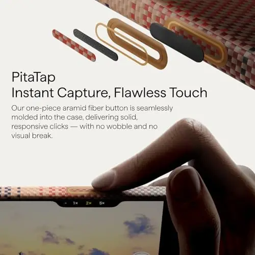 pitaka for iPhone 16 Pro Max Case Compatible with MagSafe, Thin & Light Case iPhone 16 Pro Max with a Caseless Feel, 1500D Aramid Fiber Woven [Tactile Woven-Sunset] - PITAKA (1)