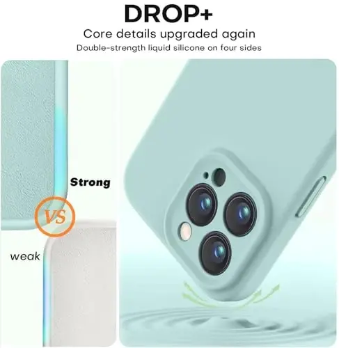 Vooii Compatible with iPhone 16 Pro Max Case, Liquid Silicone Upgrade [Camera Protection] [Soft Anti-Scratch Microfiber Lining] Shockproof Phone Case for iPhone 16 Pro Max 6.9 inch - Mint - 4
