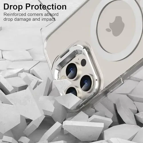 Designed for iPhone 16 Pro Max Case Magnetic with Kickstand & Screen Protector,Slim Shockproof Military protecive Buil-in Camera Ring Stand Phone Cover Case for 16 Pro Max 6.9inch 2024 (Clear) - 5
