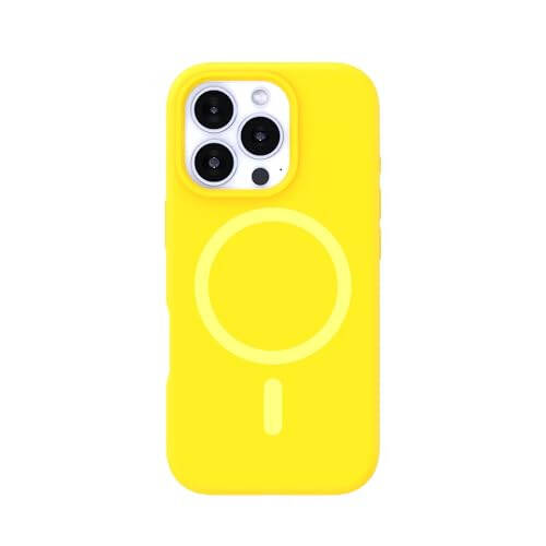 iPhone 16 Pro Max Neon Yellow Silicone Case - 1