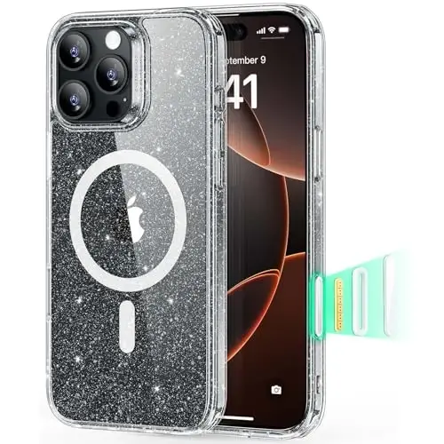 iPhone 16 Pro Max uchun ESR g'ilofi, MagSafe bilan mos, zarbga chidamli harbiy darajadagi himoya, iPhone 16 Pro Max uchun magnit telefon g'ilofi, klassik gibrid g'ilof (HaloLock), tiniq jilo - ESR