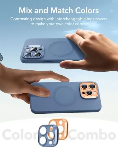 iPhone 16 Pro Max uchun MagSafe bilan ESR g‘ilofi, Magnitli zaryadlashni qo‘llab-quvvatlaydi, Silliq va ingichka silikon g‘ilof, Zarba o‘tkazmaydigan, To‘liq ekran va kamera himoyasi, Yumshoq mikrofiber astar, Och ko‘k - 5