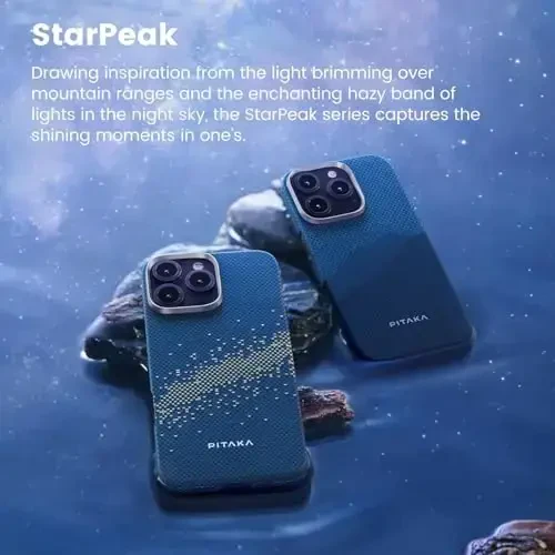 iPhone 16 Pro Max uchun MagSafe bilan mos keladigan Pitaka g'ilofi, Yupqa va Yengil G'ilof iPhone 16 Pro Max uchun g'ilofsiz his bilan, 1500D Aramid tolali to'quv [Taktil to'quv-Sut yo'li galaktikasi] - 2