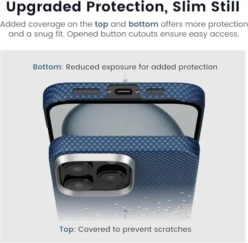 iPhone 16 Pro Max uchun MagSafe bilan mos keladigan Pitaka g'ilofi, Yupqa va Yengil G'ilof iPhone 16 Pro Max uchun g'ilofsiz his bilan, 1500D Aramid tolali to'quv [Taktil to'quv-Sut yo'li galaktikasi] - 5