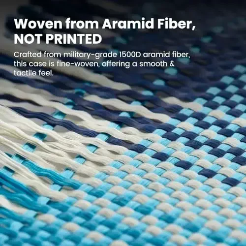 iPhone 16 Pro Max uchun MagSafe bilan mos keladigan pitaka, yupqa va engil g'ilof iPhone 16 Pro Max uchun g'ilofsiz tuyg'u bilan, 1500D aramid tolali to'quv [Taktil to'quv-Oy chi - pitaka (1)