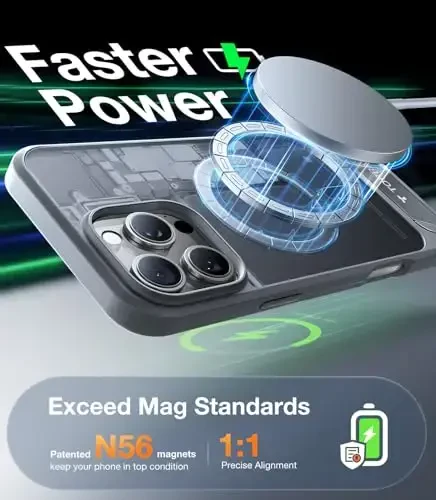 iPhone 16 Pro Max uchun TORRAS g'ilofi Yarim shaffof tabiiy titanium kulrang | Kuchli magnit va uzluksiz stend, MagSafe uchun mos, harbiy darajadagi tushishdan himoya, mustahkam sozlanishi tayanch, nozik mat qoplama - 3