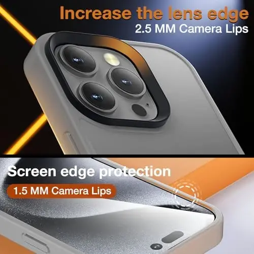 Yriklso for iPhone 16 Pro Phone Case, Shockproof for iPhone 16 Pro Case, Military Grade Drop Protection, Protective Hard Back Slim Translucent Case for iPhone 16 Pro 6.3'', Grey - 5