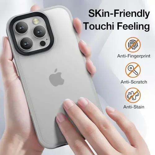 Yriklso for iPhone 16 Pro Phone Case, Shockproof for iPhone 16 Pro Case, Military Grade Drop Protection, Protective Hard Back Slim Translucent Case for iPhone 16 Pro 6.3'', Grey - 3