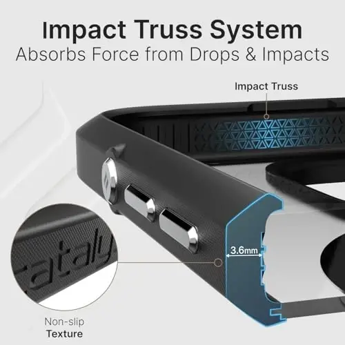 iPhone 16 Pro uchun Catalyst Influence Case, 2.5X yuqori darajadagi tushishdan himoya, sirpanmaydigan muzlatilgan qirralar va Magsafe bo'lmagan tiniq orqa qismi, ko'tarilgan qirralar himoyasi, 30% громче old audio, lanyard qo'shilgan - 4