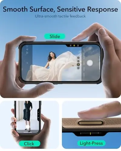 iPhone 16 Pro uchun ESR g‘ilofi, saqlash stendi, kamera boshqaruvi, 7 metrlik harbiy darajadagi zarbani yutuvchi tushishdan himoya, MagSafe aksessuarlari bilan mos, magnit Cyber Series, oltin - 4