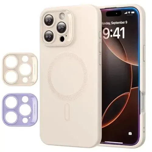 iPhone 16 Pro uchun MagSafe bilan ESR g‘ilofi, magnit zaryadlashni qo‘llab-quvvatlaydi, silliq va ingichka silikon g‘ilof, zarbga chidamli, to‘liq ekran va kamera himoyasi, yumshoq mikrofiber astar, och jigarrang 