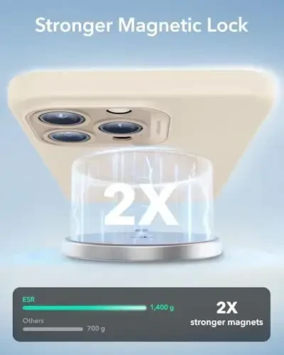 iPhone 16 Pro uchun MagSafe bilan ESR g‘ilofi, magnit zaryadlashni qo‘llab-quvvatlaydi, silliq va ingichka silikon g‘ilof, zarbga chidamli, to‘liq ekran va kamera himoyasi, yumshoq mikrofiber astar, och jigarrang - 4