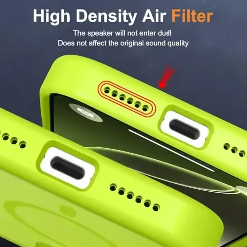 iPhone 16 Pro uchun MOCCA kuchli magnitli telefon qutisi, [Magsafe bilan mos keladi][16FT harbiy darajadagi tushishdan himoya] iPhone 16 Pro uchun ingichka shaffof mat qoplamali himoya qutisi, lyuminestsent yashil - 6