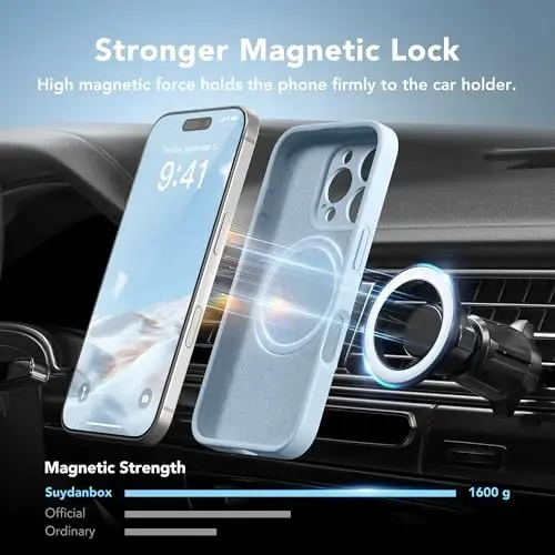 iPhone 16 Pro uchun SuydanBox magnitli g‘ilofi, MagSafe bilan mos, [To‘liq kamera himoyasi] [Ekran himoyasi] Silikon zarbga chidamli himoya g‘ilofi iPhone 16 Pro 6.3