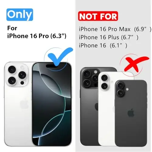 iPhone 16 Pro uchun Temdan g'ilofi shaffof, Magsafe bilan mos, sarg'ayishga qarshi, harbiy darajadagi himoya, zarbga chidamli ingichka magnit telefon g'ilofi qopqog'i, pushti - 2