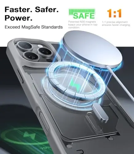 iPhone 16 Pro uchun TORRAS g'ilofi yarim shaffof mat qopqoq/tabiiy titan kulrang qirrasi | MagSafe bilan mos, harbiy darajadagi tushishdan himoya, kuchliroq magnit, zarbga chidamli havo yostig'i, rangli tugma, ingichka - 2