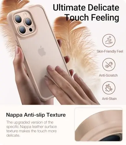 iPhone 16 Pro uchun TORRAS Guardian zarbga chidamli g'ilofi, harbiy darajadagi 4X sinovdan o'tgan himoya, DIY tugmachalari tirnalishga qarshi magnitsiz yarim shaffof mat qattiq yupqa g'ilof iPhone 16 Pro 6.3 dyuym, oltin rang - 6