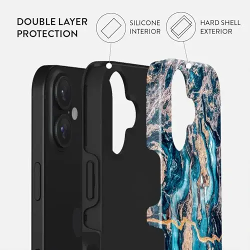iPhone 16 uchun BURGA telefon g'ilofi - Chiroyli, moda, estetik, naqshli telefon qopqog'i, qattiq qopqoqli himoya - ayollar va erkaklar uchun Apple iPhone 16 g'ilofiga mos keladi - BURGA (1)