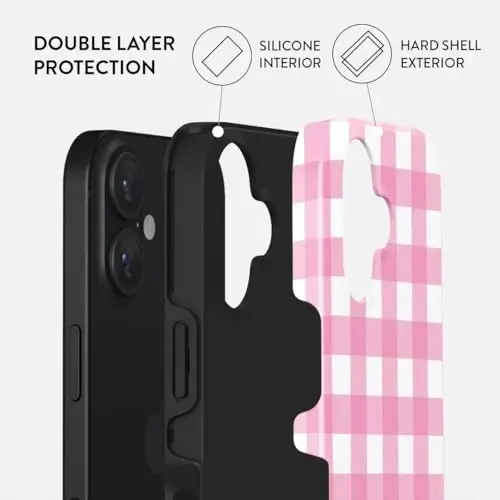 iPhone 16 uchun BURGA telefon g'ilofi - Chiroyli, zamonaviy, estetik, naqshli telefon qopqog'i, qattiq qobiqli himoya - ayollar va erkaklar uchun Apple iPhone 16 g'ilofiga mos keladi - 2