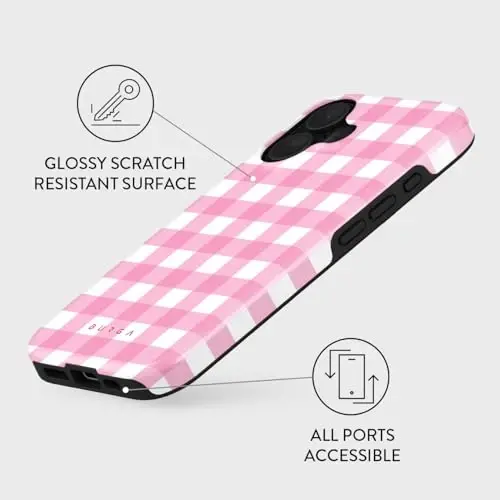 iPhone 16 uchun BURGA telefon g'ilofi - Chiroyli, zamonaviy, estetik, naqshli telefon qopqog'i, qattiq qobiqli himoya - ayollar va erkaklar uchun Apple iPhone 16 g'ilofiga mos keladi - 3
