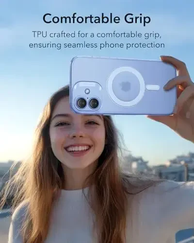 iPhone 16 uchun ESR g'ilofi, MagSafe bilan mos, Kamera himoyasi, zarbaga chidamli yupqa qoplama, sarg'ayish va chizilishga qarshi, iPhone 16 uchun magnit telefon g'ilofi, Zero seriyasi, muzli ko'k-MagSafe - 3