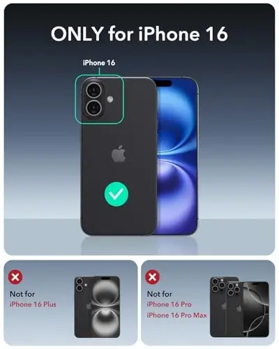 iPhone 16 uchun ESR g'ilofi, Stash stendi, Kamera boshqaruvi, 23FT harbiy darajadagi zarbani yutuvchi tomchidan himoya, MagSafe aksessuarlari bilan mos, Magnit Cyber Series, Ochiq Moviy - 1