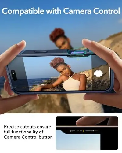 iPhone 16 uchun ESR g'ilofi stend bilan, 7 metrlik harbiy standartdagi zarbadan himoya, kuchli magnitli telefon g'ilofi, MagSafe aksessuarlari bilan mos, Cyber Series, och ko'k - 5