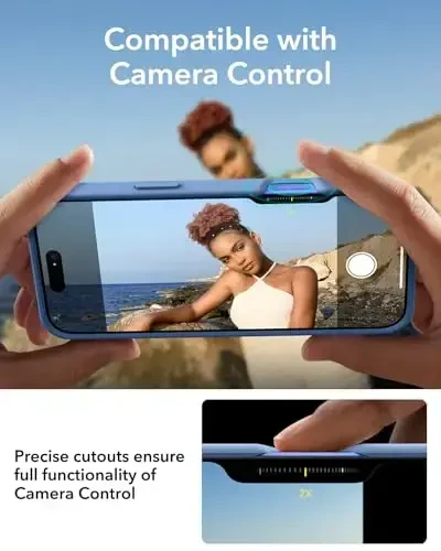 iPhone 16 uchun ESR g'ilofi, Stendli silikon g'ilof, mos keladi, harbiy darajadagi himoya, o'rnatilgan kamera stendi, iPhone 16 uchun magnitli telefon g'ilofi, Cloud seriyasi, och ko'k - 6