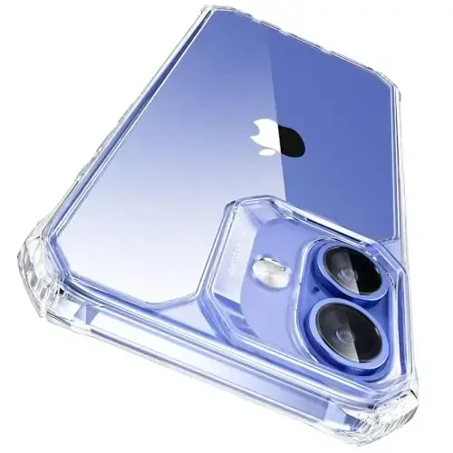 iPhone 16 uchun ESR g'ilofi, zarbani yutuvchi burchaklar bilan harbiy darajadagi himoya, tirnalishga chidamli va sarg'ayishga qarshi akril orqa qismi, ingichka himoya telefon g'ilofi, Air-Armor seriyasi, shaffof - 1