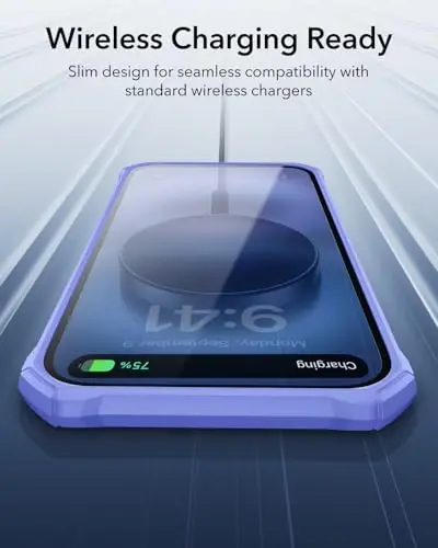 iPhone 16 uchun ESR g'ilofi, zarbani yutuvchi burchaklari bilan harbiy darajadagi himoya, tirnalishga chidamli va sarg'ayishga qarshi akril orqa, ingichka himoya telefon g'ilofi, Air-Armor seriyasi, yangi tiniq ko'k - 6