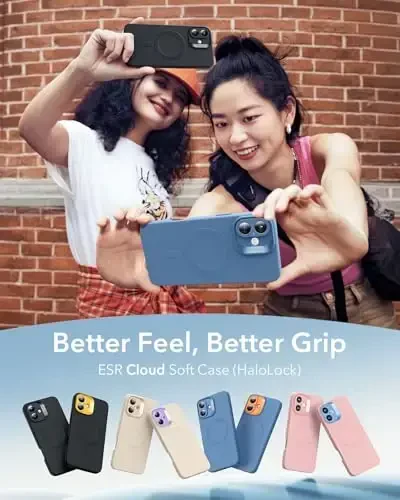 iPhone 16 uchun MagSafe bilan ESR g'ilofi, magnit zaryadlashni qo'llab-quvvatlaydi, silliq va ingichka silikon g'ilof, zarbga chidamli, to'liq ekran va kamera himoyasi, yumshoq mikrofiber astar, qora - 3