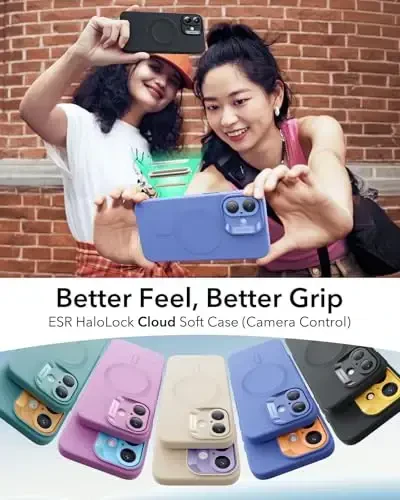 iPhone 16 uchun MagSafe bilan ESR g'ilofi, magnit zaryadlashni qo'llab-quvvatlaydi, silliq va ingichka silikon g'ilof, zarbga chidamli, to'liq ekran va kamera himoyasi, yumshoq mikrofiber astar, Ultramarin - 3