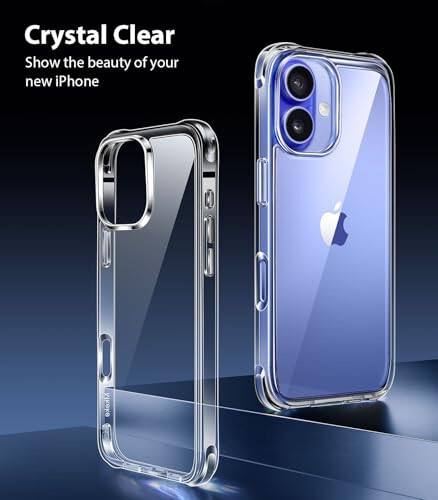 iPhone 16 uchun Mkeke qutisi shaffof, [Sarg'ish emas] [16FT harbiy darajali tushishdan himoya], Apple iPhone 16 uchun yupqa shaffof iPhone 16 qutisi zarbaga chidamli bamper bilan 2024 - MKEKE (1)