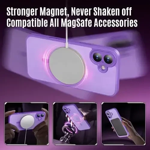 iPhone 16 uchun Symcele dizayni, MagSafe bilan mos, X2 maxfiylik ekran himoyachilari, [Kamera himoyasi] [15FT Harbiy tomchi himoyasi] Zarba o'tkazmaydigan telefon qutisi, 6.1