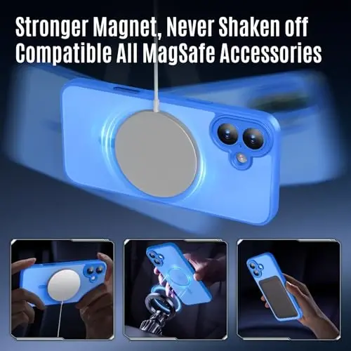 iPhone 16 uchun Symcele qutisi, MagSafe bilan mos, X2 Maxfiylik ekran himoyachilari bilan, [Kamera himoyasi] [15FT Harbiy tomchi himoyasi] Zarba o'tkazmaydigan telefon qutisi, 6.1