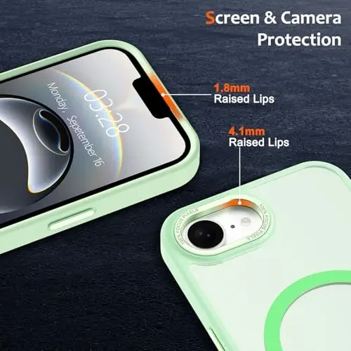Anuck Case for iPhone 16e Case Magnetic Phone Case Compatible with MagSafe, Soft TPU Bumper Hard Translucent Matte Back Slim Fit Shockproof Protective Cover for Men Women Girls - Green - 7