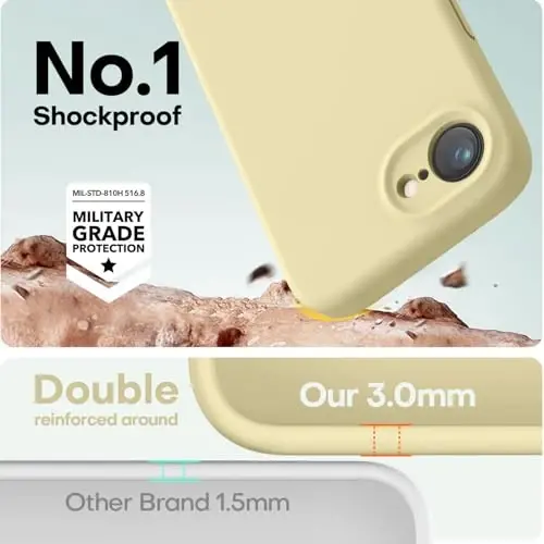 LOVE 3000 Designed for iPhone 16e/17e Case, Premium Silicone with [Soft Anti-Scratch Microfiber Lining] Shockproof Protective Phone Case for Men Women Girls 6.1