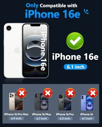 ATATOO for iPhone 16e Case Wallet, Built-in Card Holder (3-5 Cards) & Stand & Camera Cover, Military Grade Protection Rugged Silicone Kickstand Phone Case for iPhone 16e 6.1