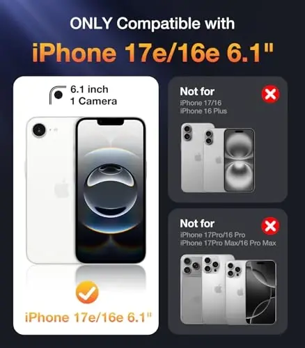 Diaclara Magnetic Designed for iPhone 16e Case, Full Body Rugged Case with Built-in Screen Protector,[Compatible with MagSafe] Soft TPU Bumper Cover for iPhone 16 E 6.1