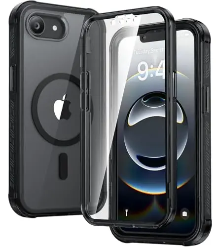 Diaclara Magnetic Designed for iPhone 16e Case, Full Body Rugged Case with Built-in Screen Protector,[Compatible with MagSafe] Soft TPU Bumper Cover for iPhone 16 E 6.1