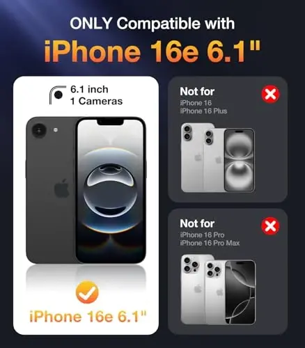 Diaclara Magnetic Designed for iPhone 16e Case, Full Body Rugged Case with Built-in Screen Protector,[Compatible with MagSafe] Soft TPU Bumper Cover for iPhone 16 E 6.1