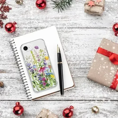 bicol for iPhone 16e Case with Screen Protector, Enhanced Camera Protection, Crystal Acrylic Clear with Fashionable Pattern Designs for Girls Women, Slim Fit Protective Phone Cover, Blooming Flowers - 6