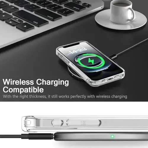 bicol for iPhone 16e Case with Screen Protector, Enhanced Camera Protection, Crystal Acrylic Clear with Fashionable Pattern Designs for Girls Women, Slim Fit Protective Phone Cover, Purple Flowers - 4