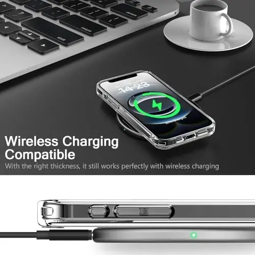 bicol for iPhone 16e Case with Screen Protector, Enhanced Camera Protection, Crystal Acrylic Clear with Fashionable Designs for Girls Women, Slim Fit Protective Phone Cover, Beautiful Elephant - 4