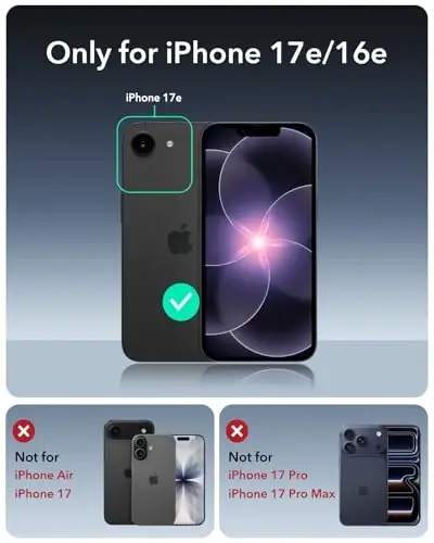 ESR for iPhone 17e/iPhone 16e Case, 7X Military-Grade Drop Protection, MagSafe Accessories Compatible, Shock-Absorbing Rugged Cover, Cyber Series, Red - 2