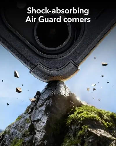 ESR for iPhone 16e Case, 7X Military-Grade Drop Protection, Shock-Absorbing Rugged Cover, MagSafe Accessories Compatible, Cyber Series, Black - 5