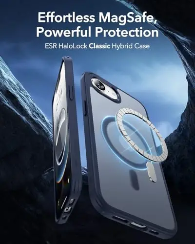 ESR for iPhone 16e Case, Compatible with MagSafe, Shockproof Military-Grade Protection, Magnetic Phone Case for iPhone 16e Case, Classic Hybrid Case (HaloLock),Frosted Blue - 2